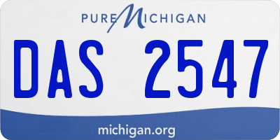 MI license plate DAS2547