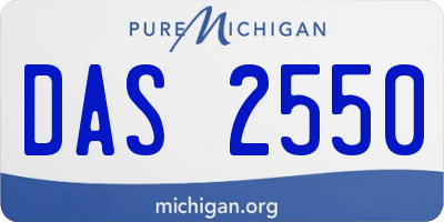 MI license plate DAS2550