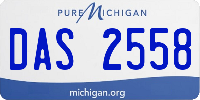 MI license plate DAS2558