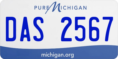MI license plate DAS2567