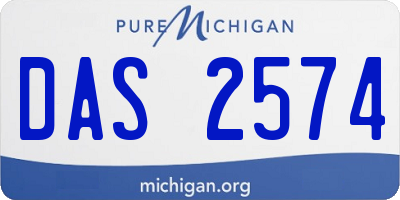 MI license plate DAS2574