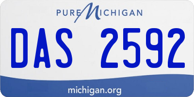 MI license plate DAS2592