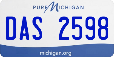 MI license plate DAS2598