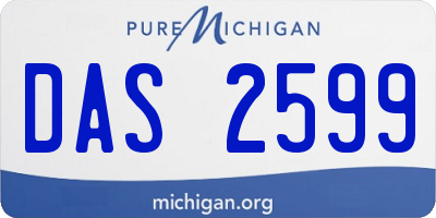 MI license plate DAS2599
