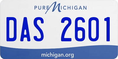 MI license plate DAS2601