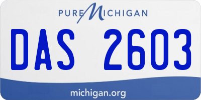 MI license plate DAS2603