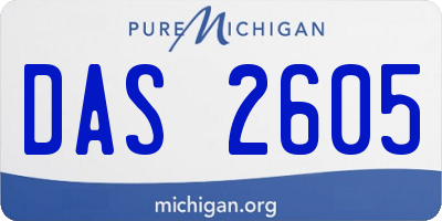 MI license plate DAS2605