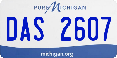 MI license plate DAS2607