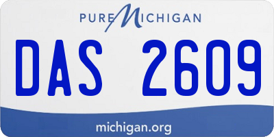 MI license plate DAS2609
