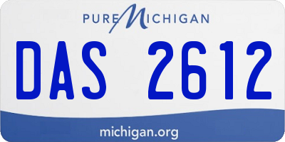 MI license plate DAS2612