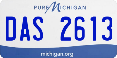 MI license plate DAS2613