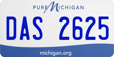 MI license plate DAS2625