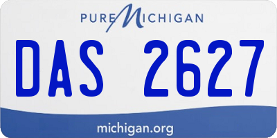 MI license plate DAS2627