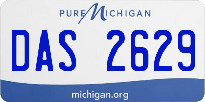 MI license plate DAS2629