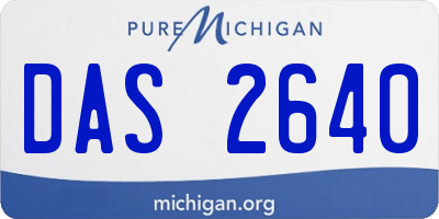 MI license plate DAS2640
