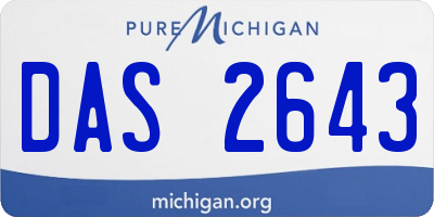 MI license plate DAS2643