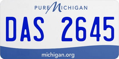 MI license plate DAS2645