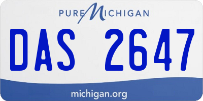 MI license plate DAS2647