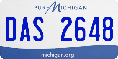 MI license plate DAS2648