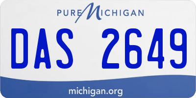 MI license plate DAS2649