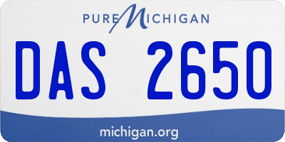 MI license plate DAS2650