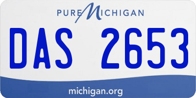 MI license plate DAS2653