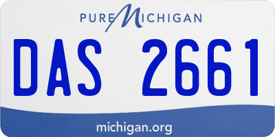 MI license plate DAS2661