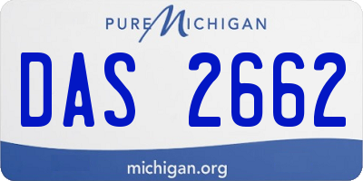 MI license plate DAS2662
