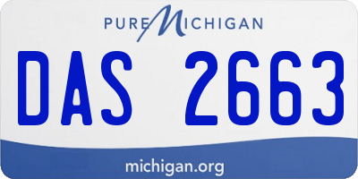 MI license plate DAS2663