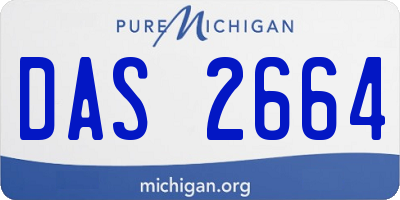 MI license plate DAS2664