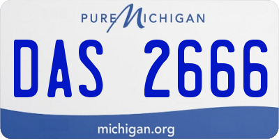 MI license plate DAS2666