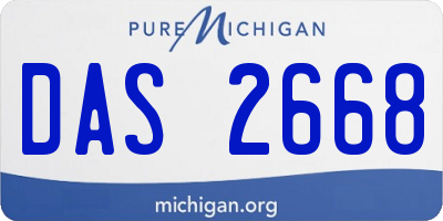 MI license plate DAS2668
