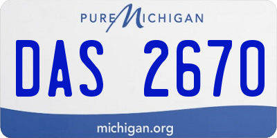 MI license plate DAS2670