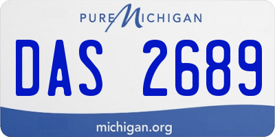MI license plate DAS2689