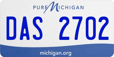 MI license plate DAS2702
