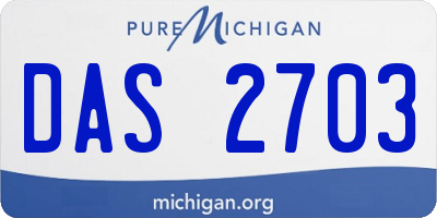 MI license plate DAS2703