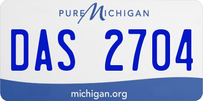 MI license plate DAS2704