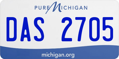 MI license plate DAS2705