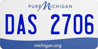 MI license plate DAS2706