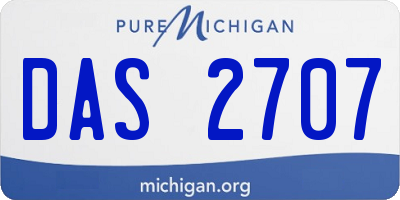 MI license plate DAS2707