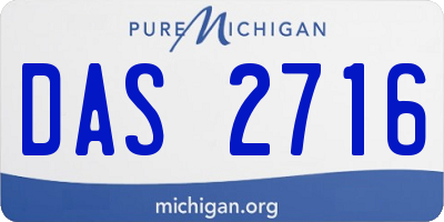 MI license plate DAS2716