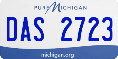 MI license plate DAS2723