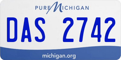 MI license plate DAS2742