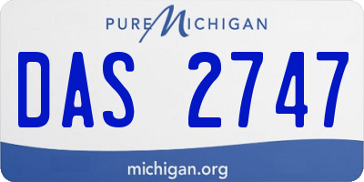 MI license plate DAS2747
