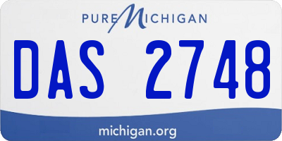 MI license plate DAS2748