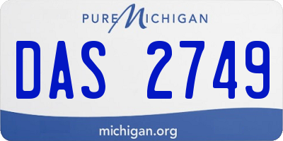 MI license plate DAS2749