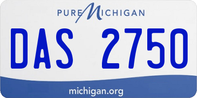 MI license plate DAS2750