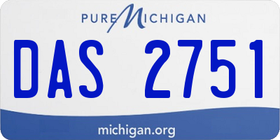 MI license plate DAS2751