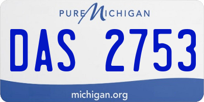 MI license plate DAS2753