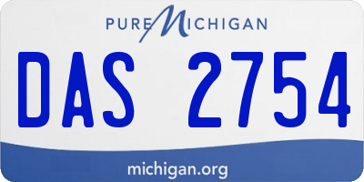 MI license plate DAS2754